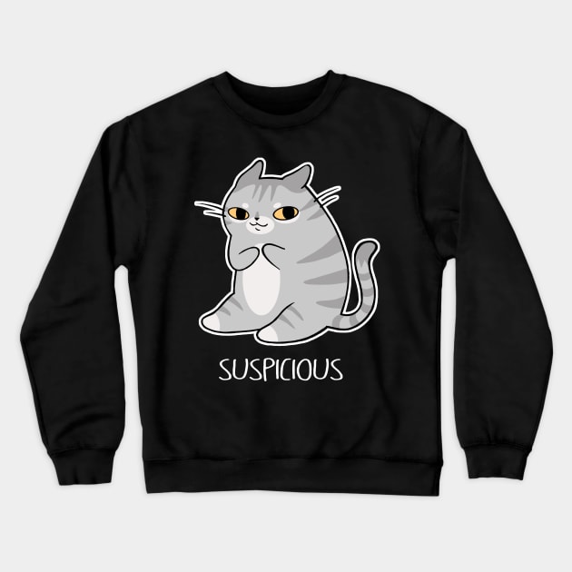 Suspicious Kitten Crewneck Sweatshirt by SarahJoncas